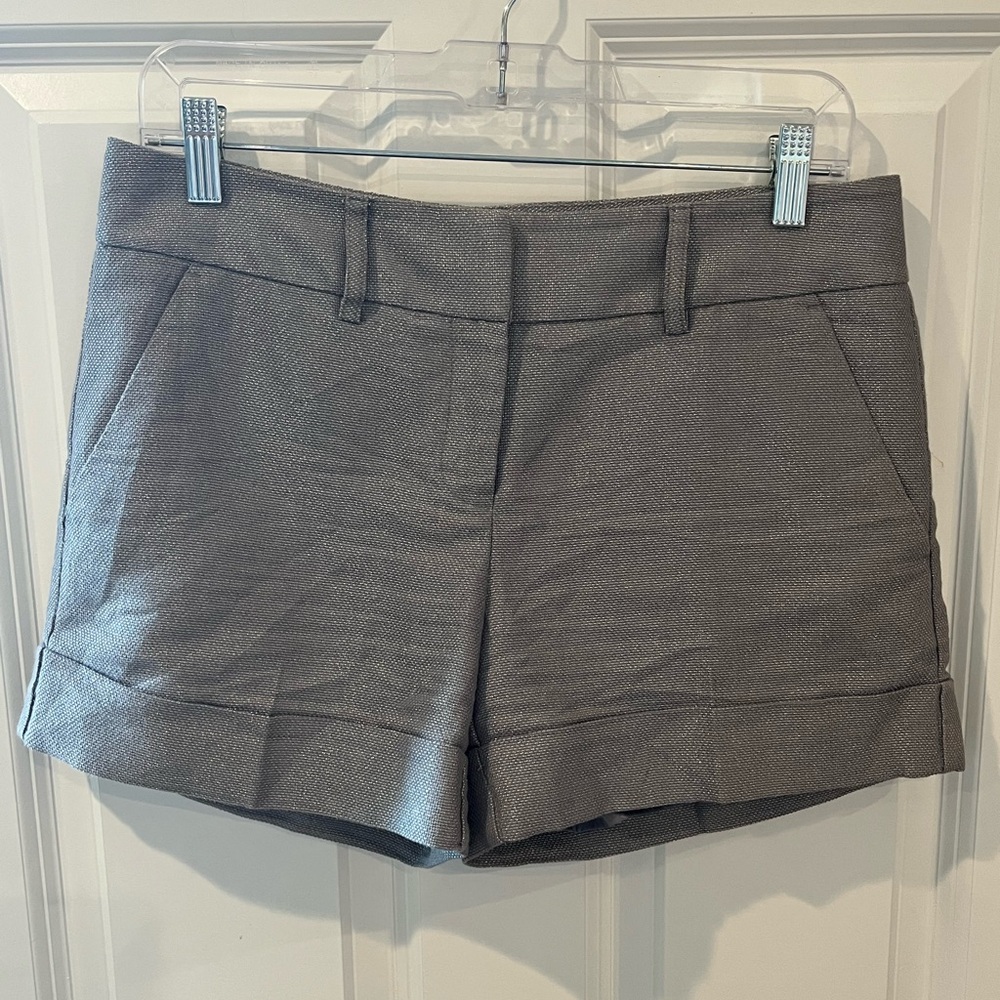New York & Company Silver Cuffed Shorts Size 4